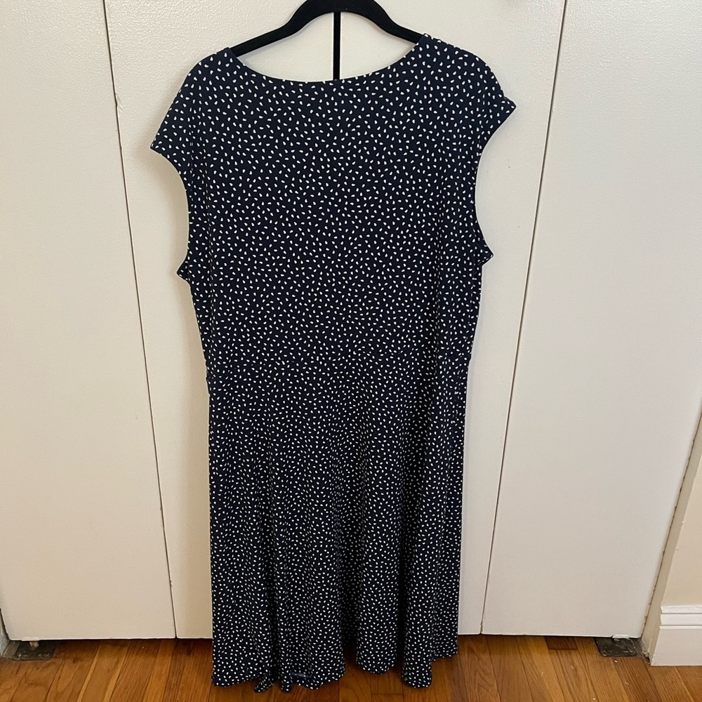 Charter Club Navy and White Polka Dot Midi Dress - Picture 2 of 3